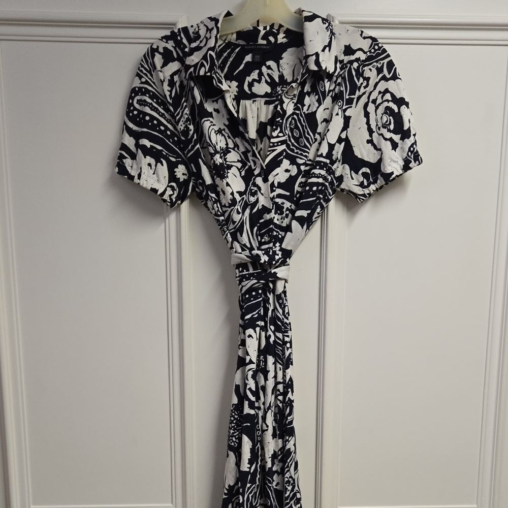 Banana Republic Black and White Floral Maxi Dress